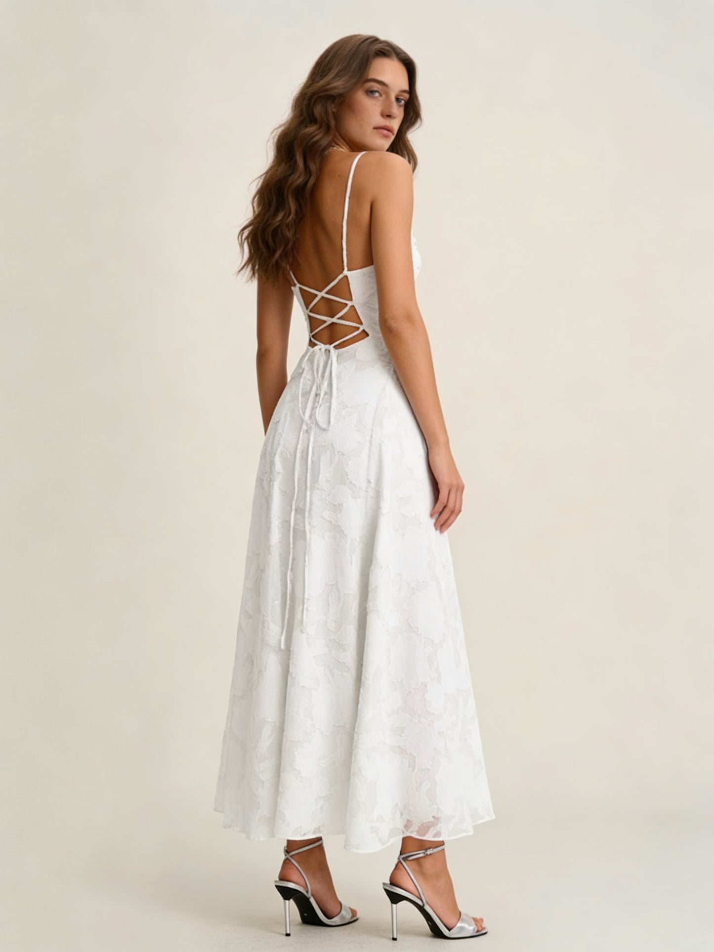 Femme Robe Longue Sans Manches à Encolure Carrée et Silhouette A-Line 2
