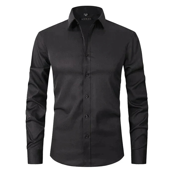 Homme Chemise Manches Longues Slim Fit sans Repassage avec Col Classique