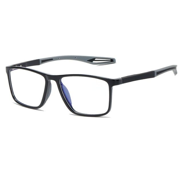 Homme Lunettes de Lecture Sport Anti-Lumière Bleue avec Monture Rectangulaire et Charnière à Ressort