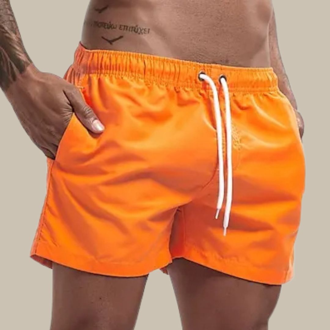 Homme Short de Bain Court avec Poches et Cordon de Serrage