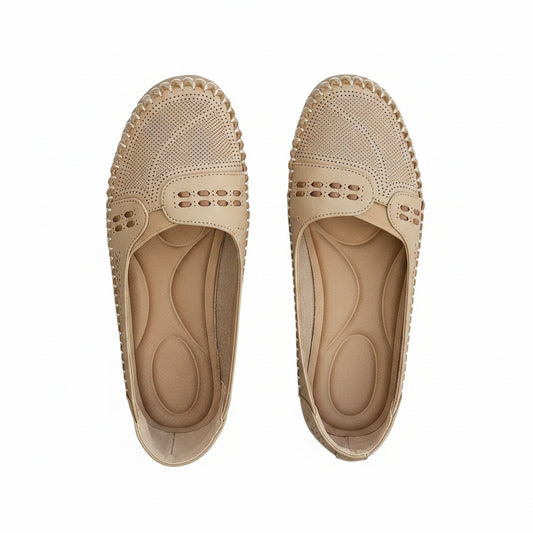 Femme Ballerines Plates Ajourées à Bout Rond et Semelle Anatomique