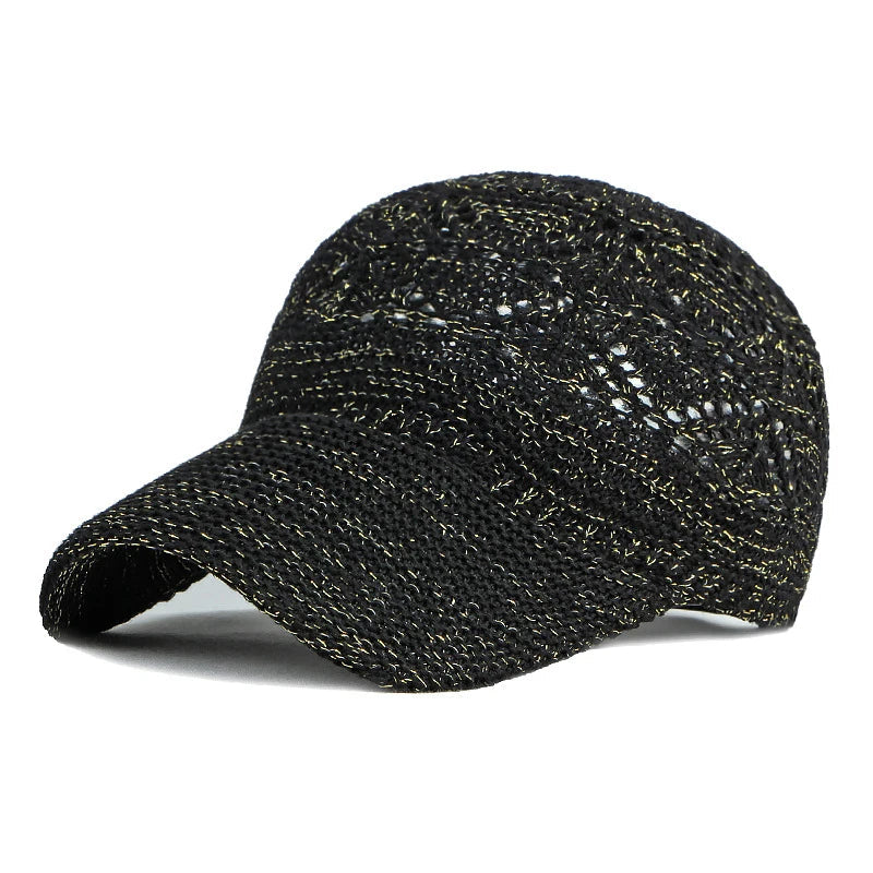 Femme Casquette Baseball Ajourée avec Visière et Fermeture Ajustable