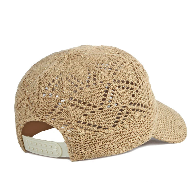 Femme Casquette Baseball Ajourée avec Visière et Fermeture Ajustable