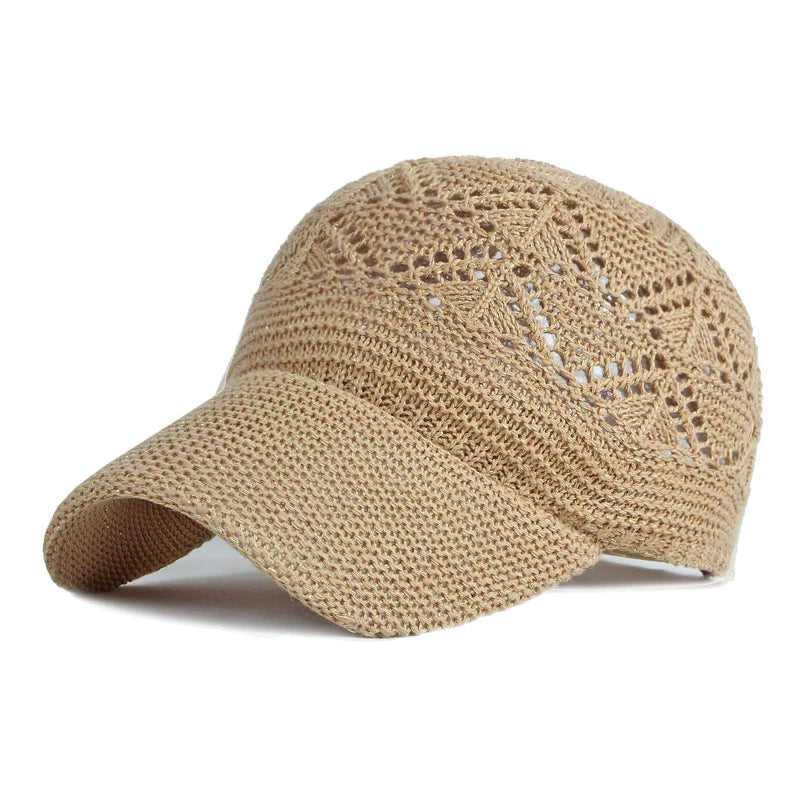 Femme Casquette Baseball Ajourée avec Visière et Fermeture Ajustable