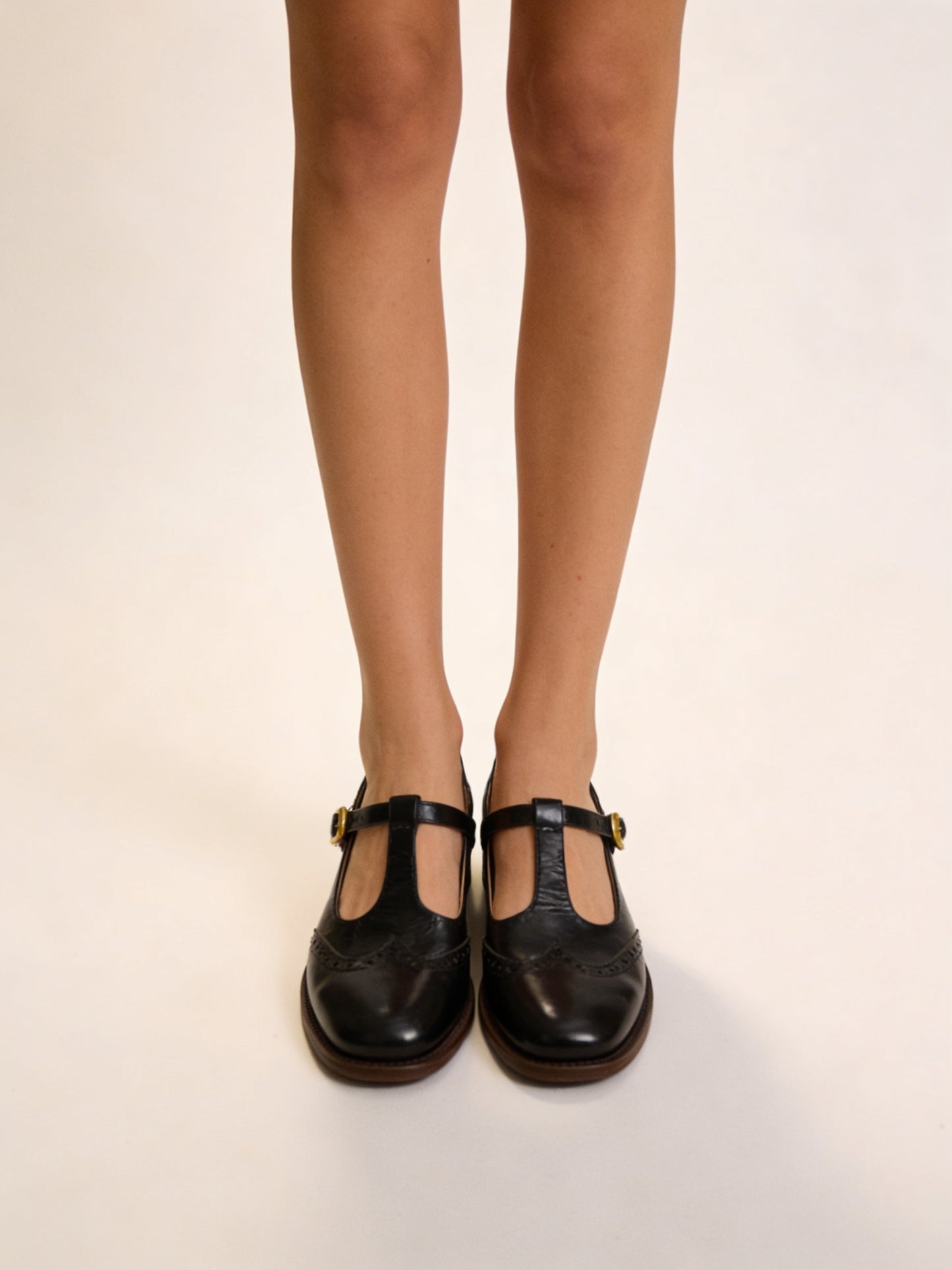 Femme Chaussures Mary Jane Style Brogue à Bride en T et Talon Bloc 3