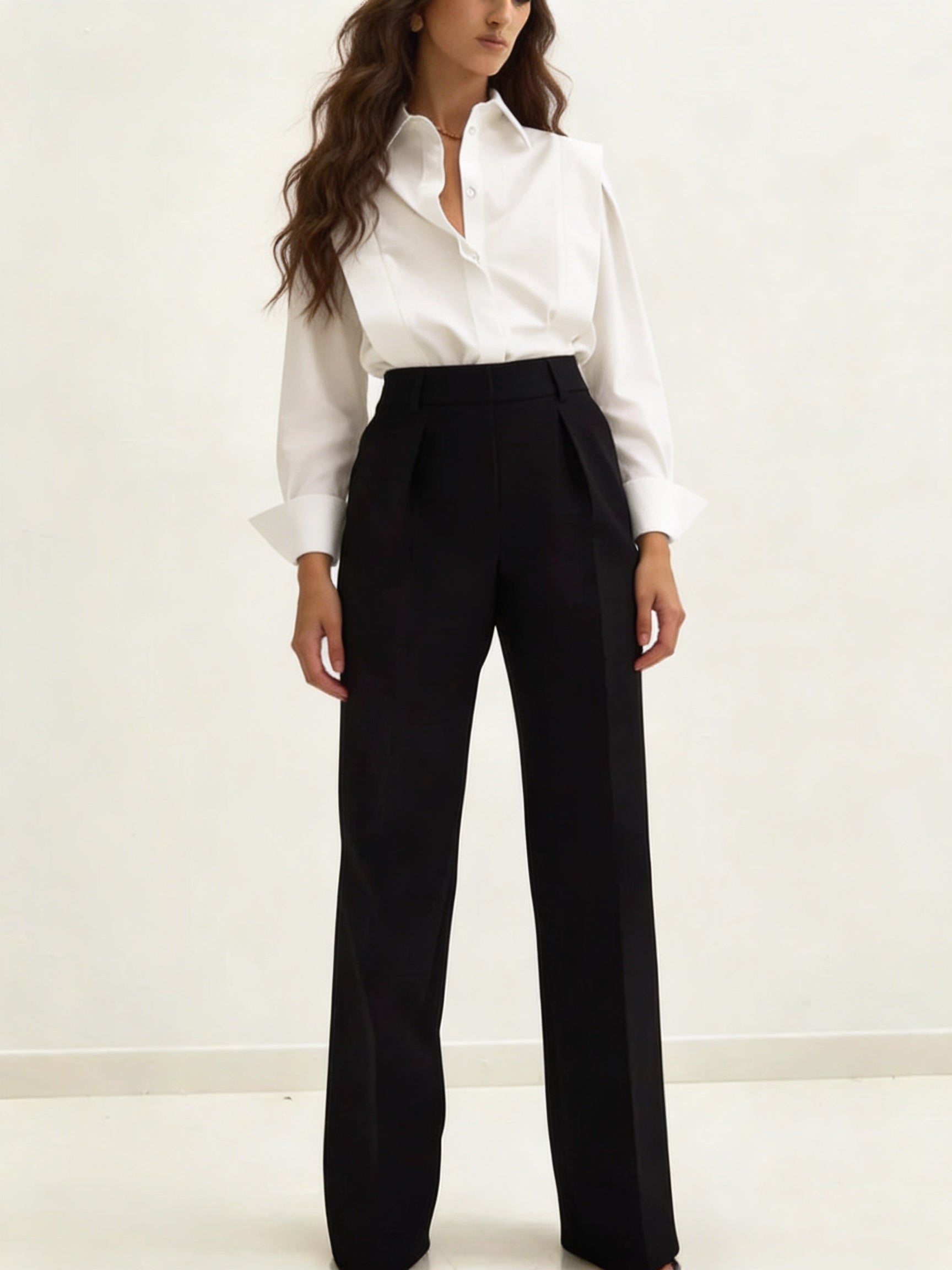 Femme Chemise Oversize Manches Longues avec Col Classique et Boutonnage 4