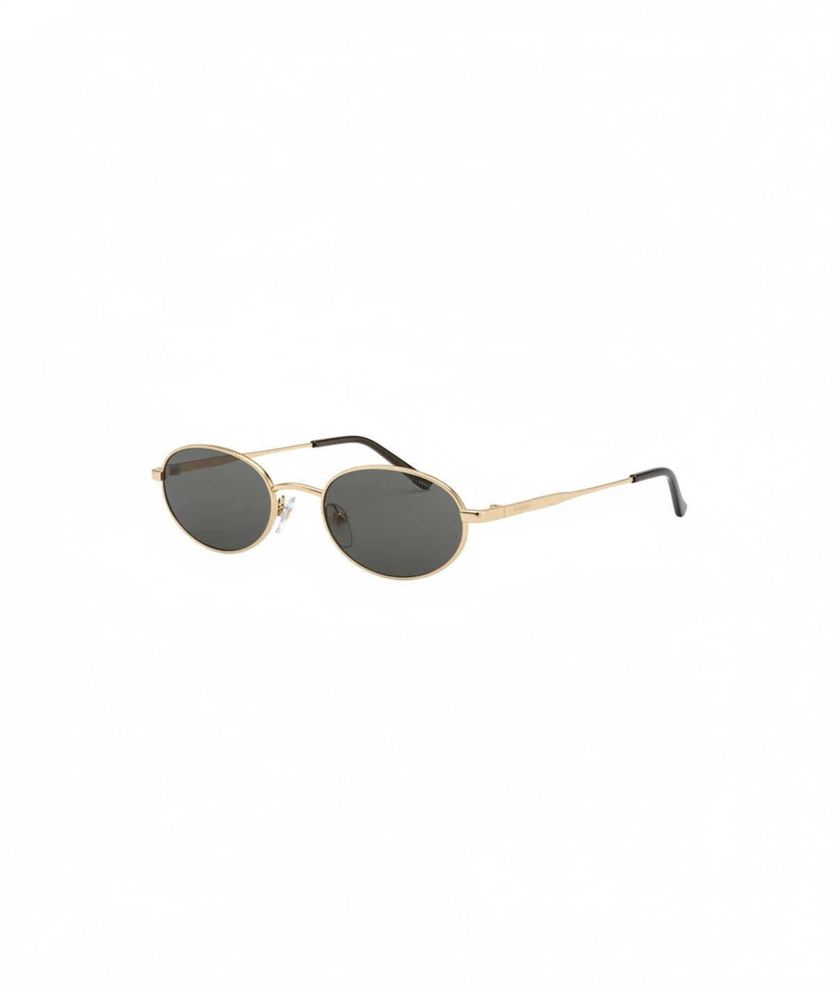 Femme Lunettes de Soleil Ovales avec Monture Métallique et Branches Contrastées