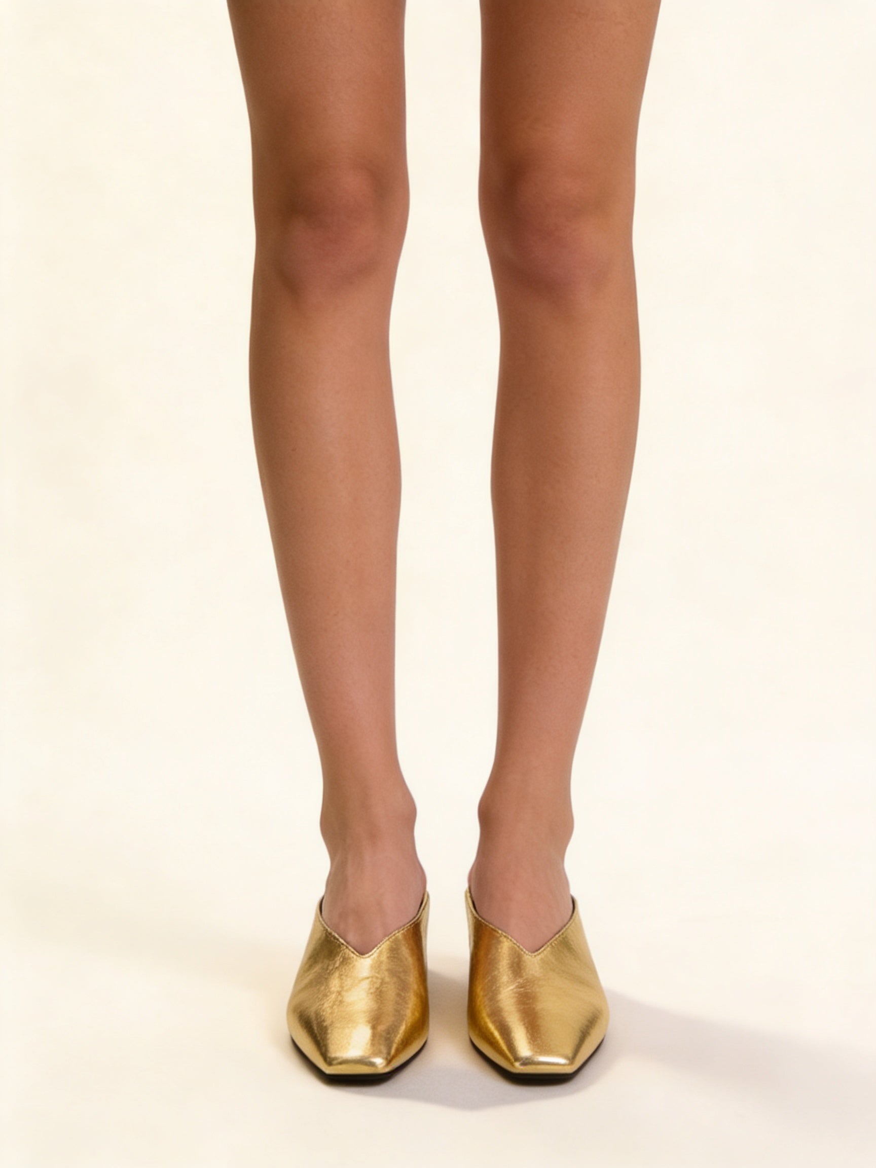 Femme Mules Métalliques à Bout Carré et Talon Invisible 11