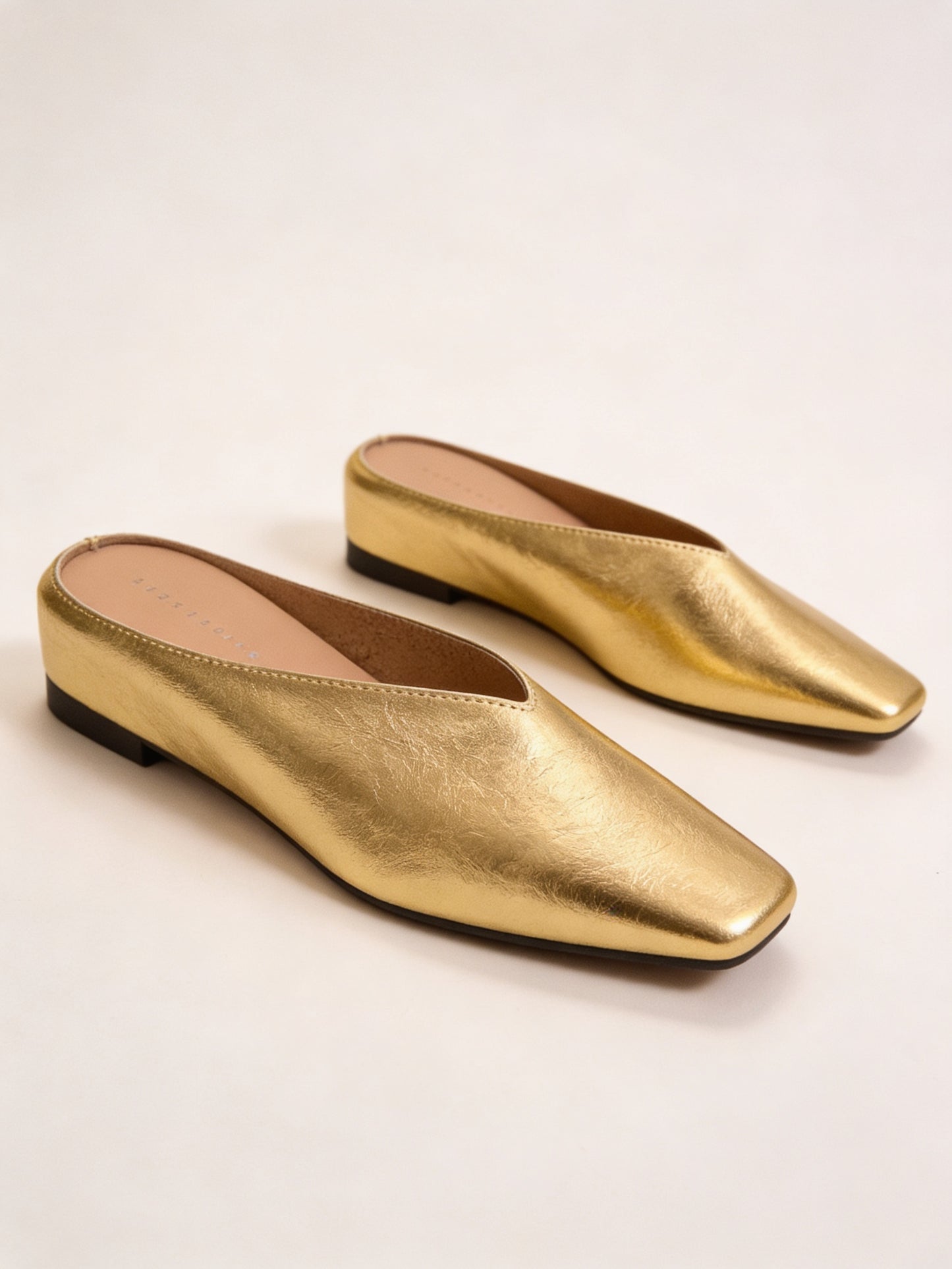 Femme Mules Métalliques à Bout Carré et Talon Invisible 2