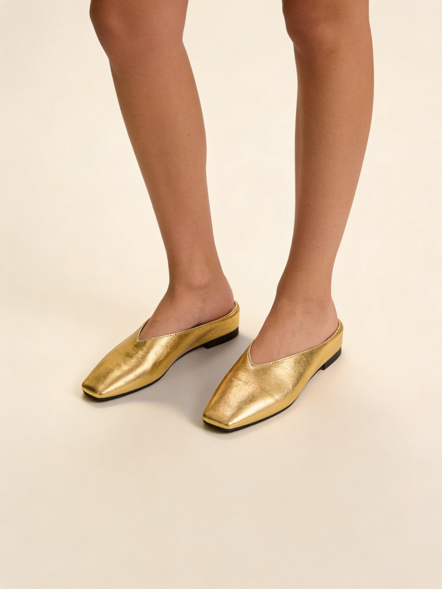 Femme Mules Métalliques à Bout Carré et Talon Invisible 3