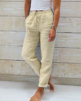 Women’s Casual Pants with Elastic Waist and Drawstring - 3