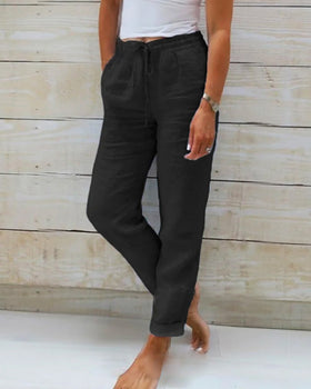 Women’s Casual Pants with Elastic Waist and Drawstring - 5