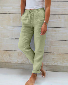 Women’s Casual Pants with Elastic Waist and Drawstring - 6