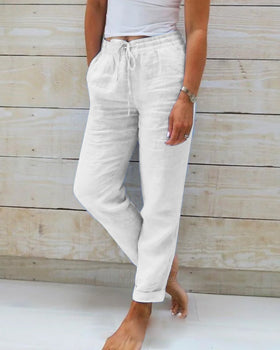 Women’s Casual Pants with Elastic Waist and Drawstring - 7