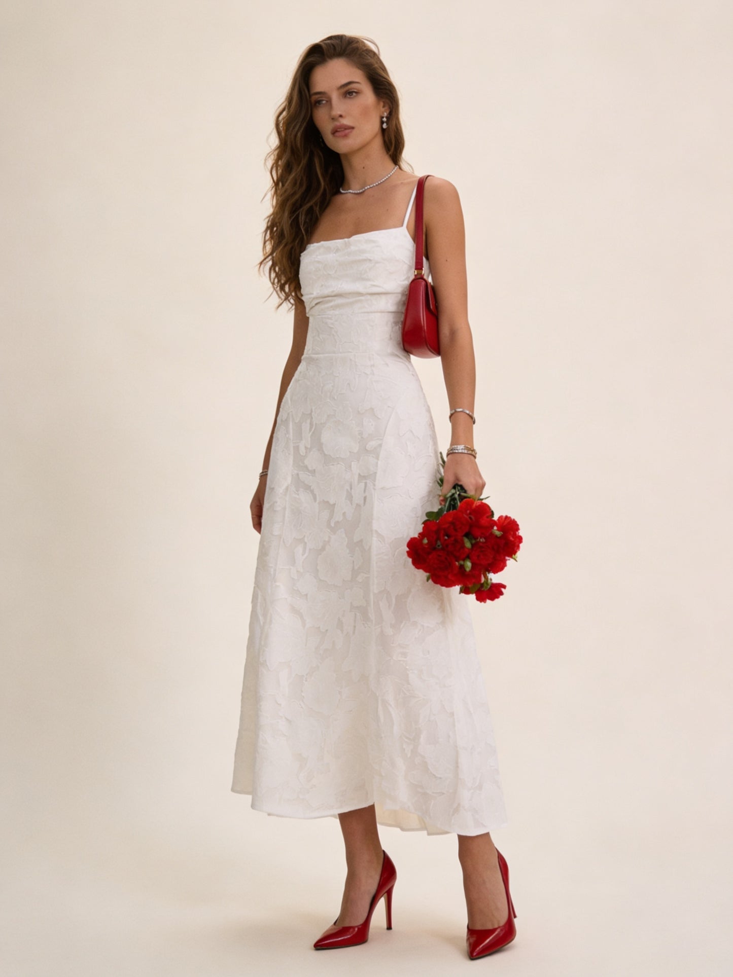 Femme Robe Longue Sans Manches à Encolure Carrée et Silhouette A-Line 1