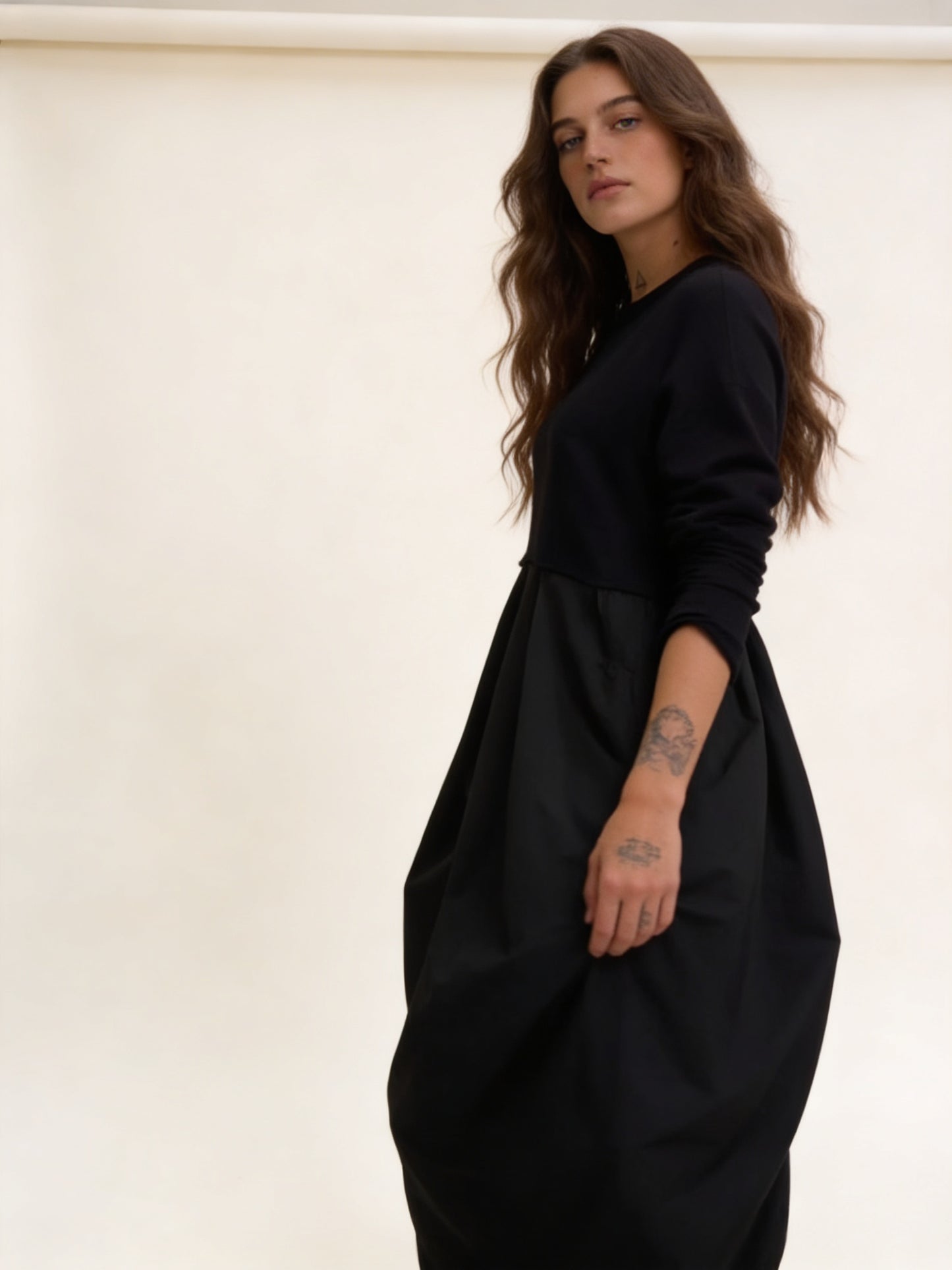 Femme Robe Maxi Col Rond, Manches Longues et Poches 5