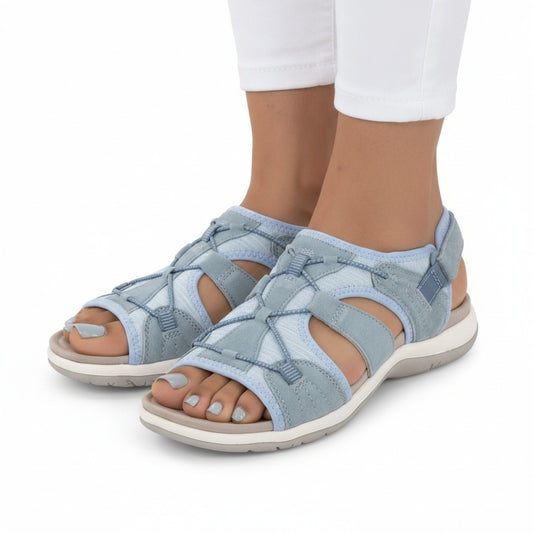 Women's Open-Toe Sandals with Arch Support and Adjustable Velcro Straps - 1