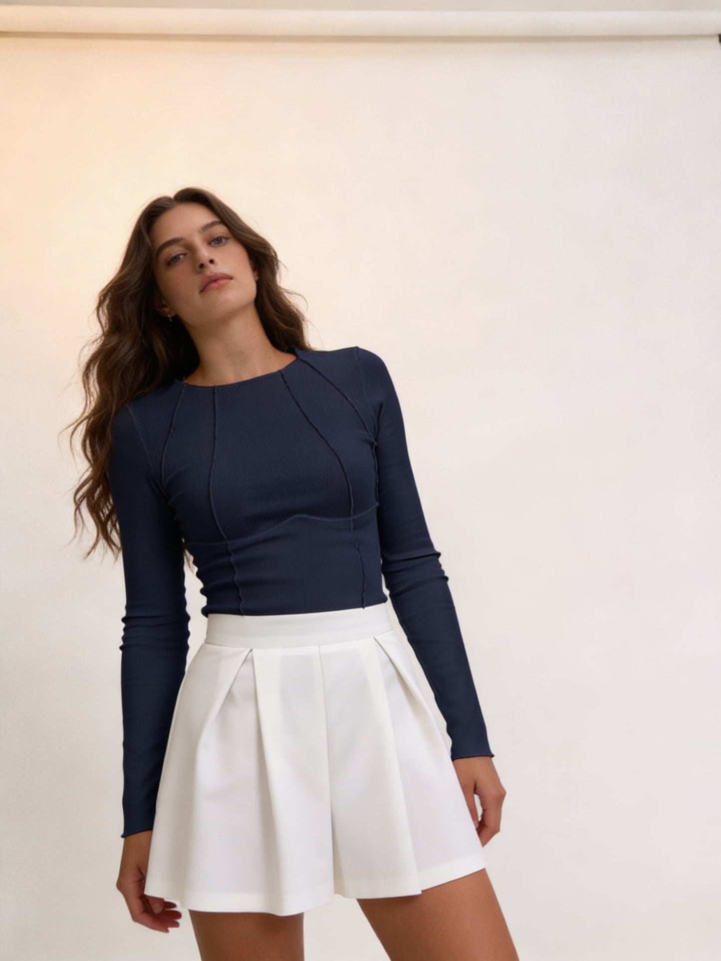 Femme Top Manches Longues Col Rond 2