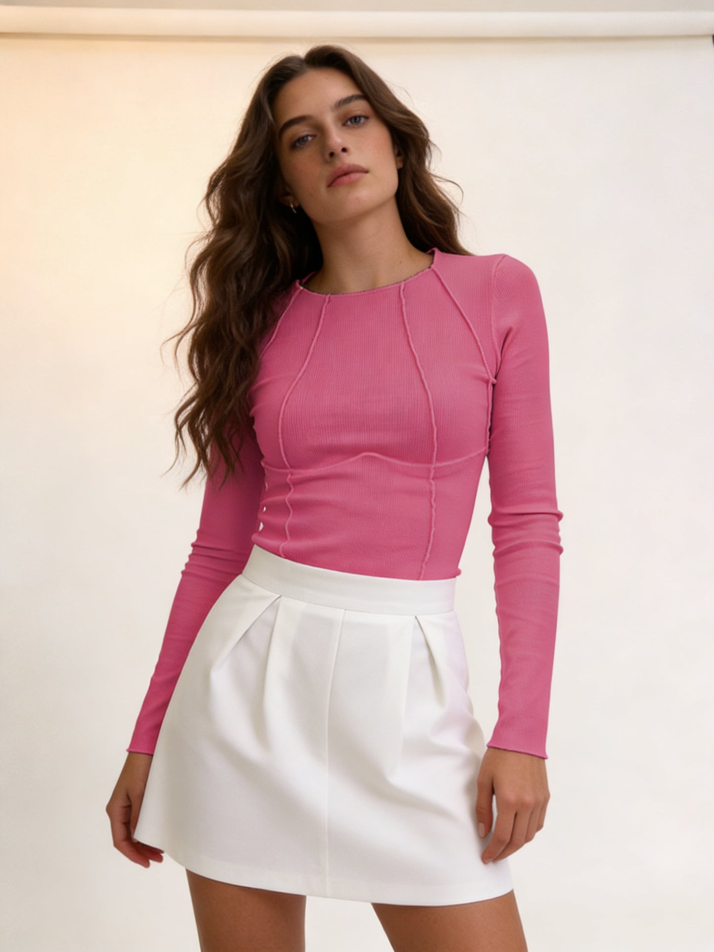 Femme Top Manches Longues Col Rond 3