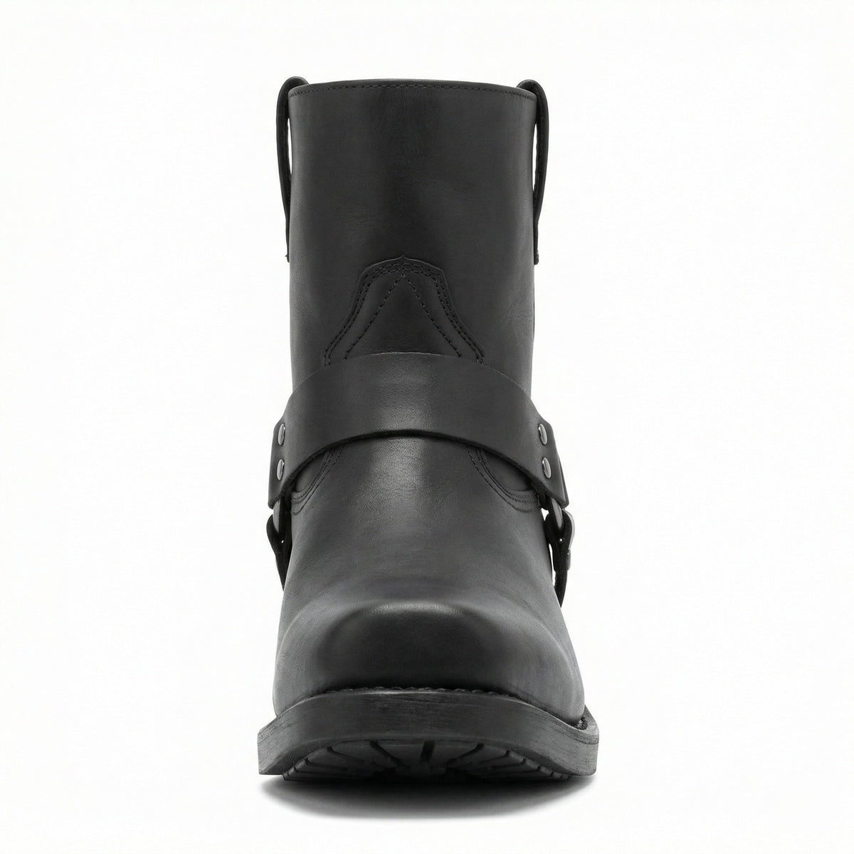 Harness Western Ankle Boots with Metal Ring and Square Toe