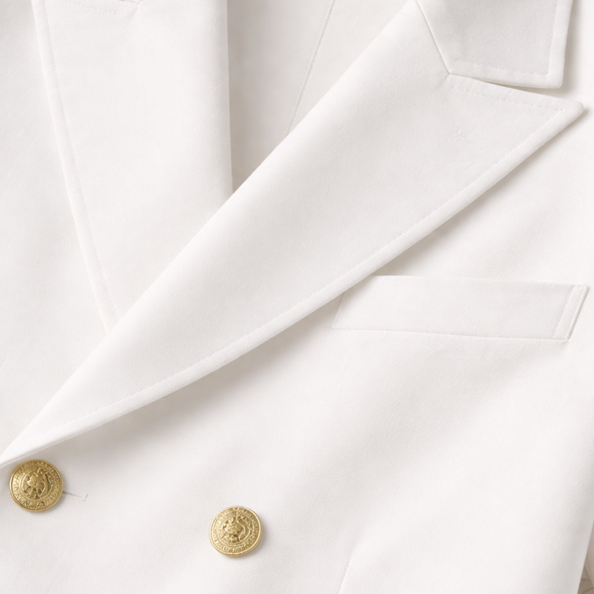 Homme Blazer Manches Courtes à Double Boutonnage et Revers Cranté