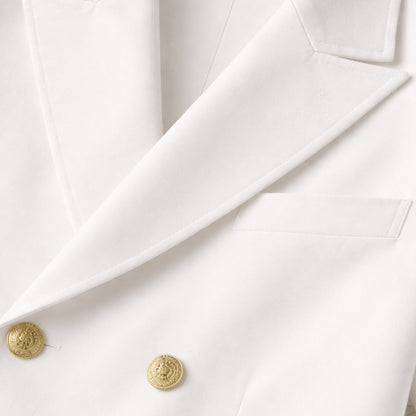 Men's Short Sleeve Double-Breasted Blazer with Notched Lapels - 3