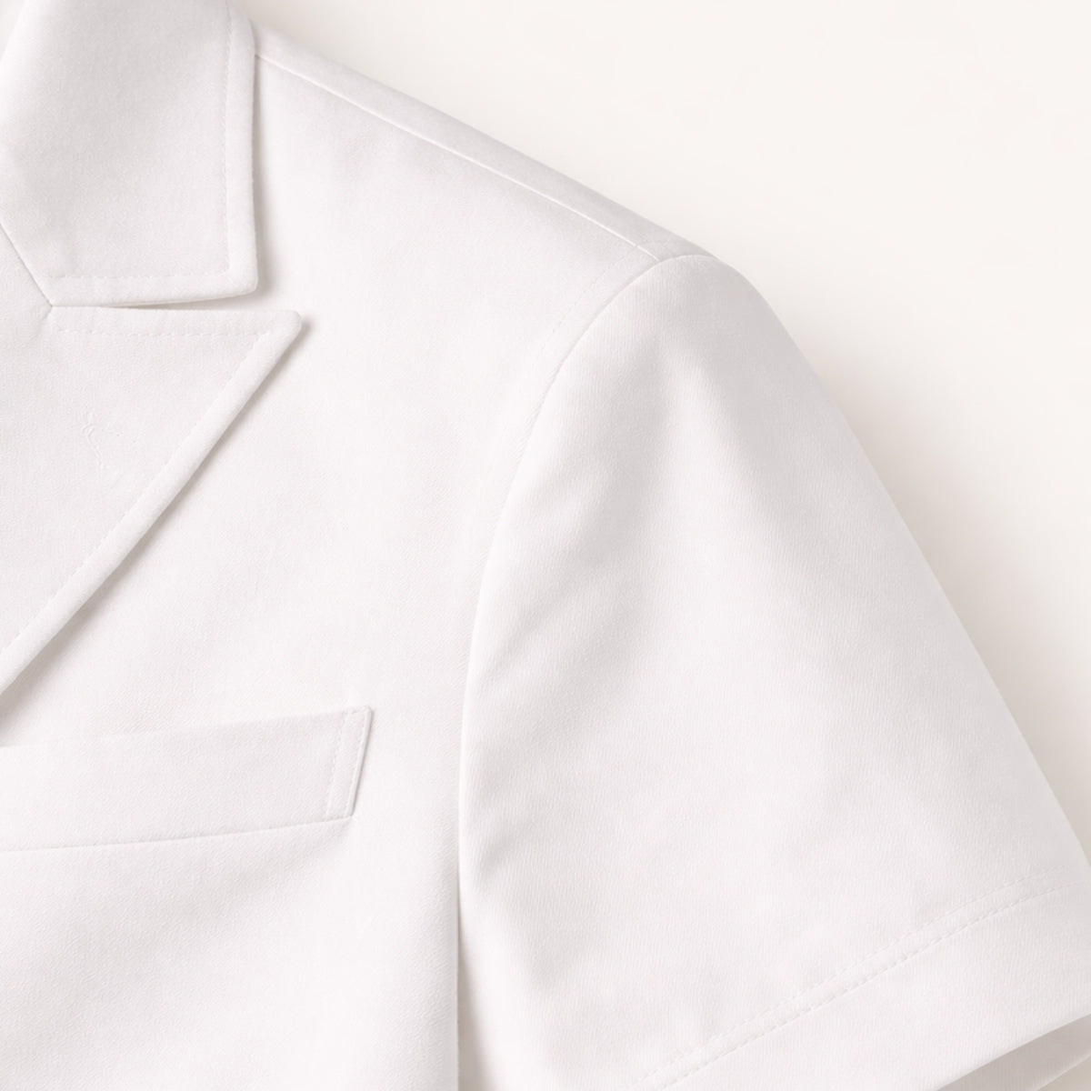 Homme Blazer Manches Courtes à Double Boutonnage et Revers Cranté