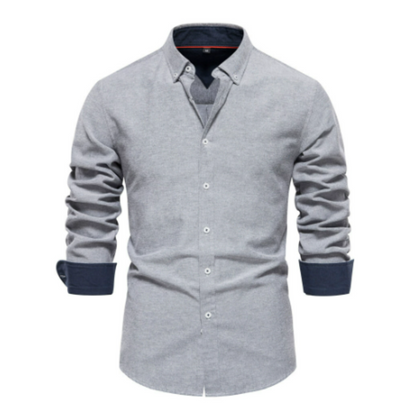 Homme Chemise Formelle Manches Longues avec Col Boutonné et Coupe Slim