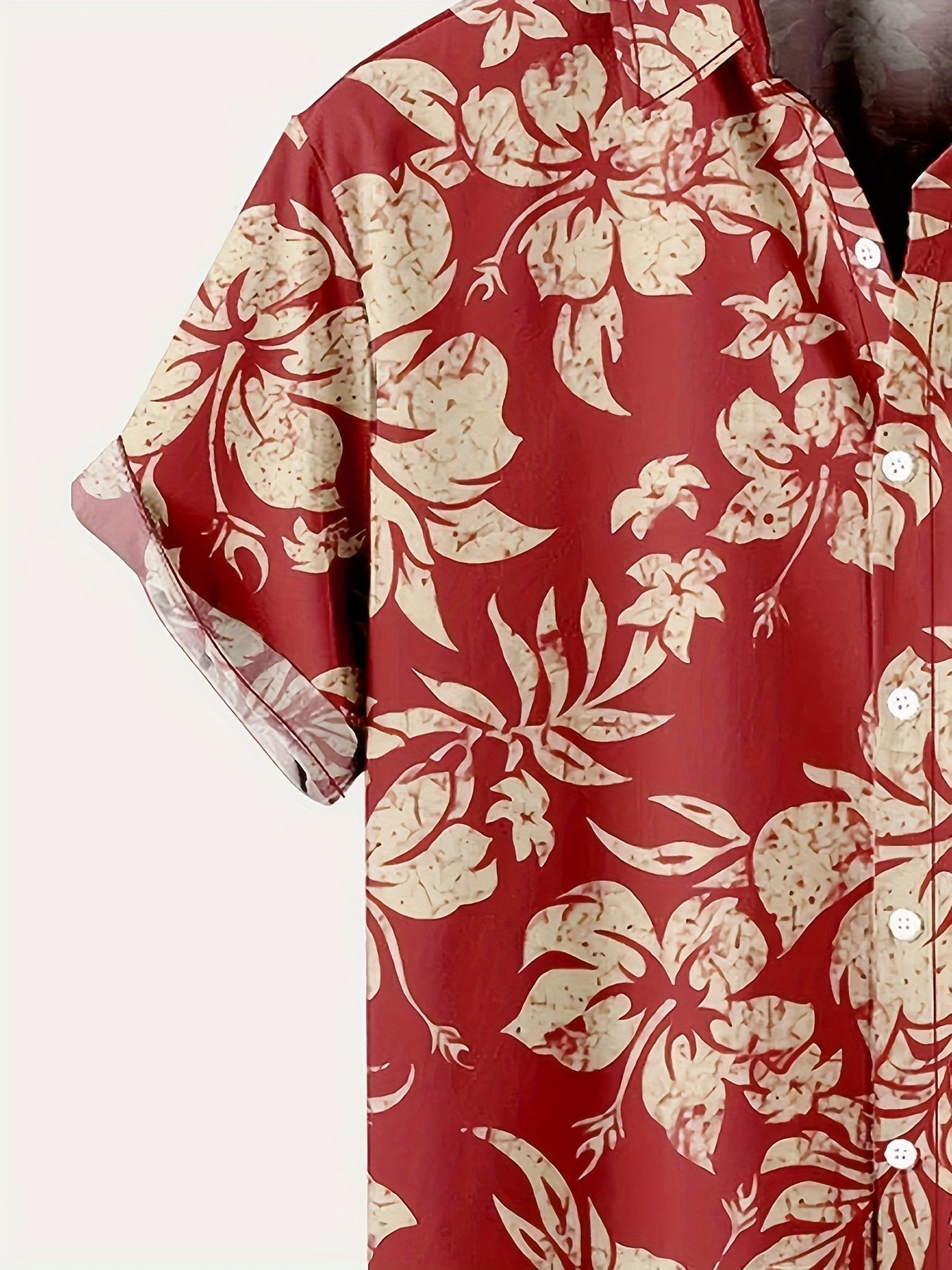 Homme Chemise Hawaïenne Manches Courtes à Imprimé Floral Tropical