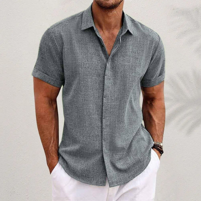 Homme Chemise Manches Courtes avec Col Classique et Boutons