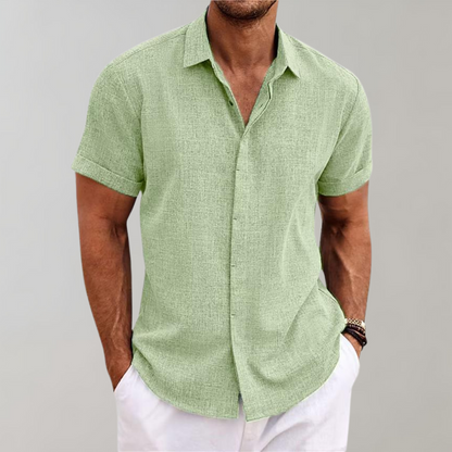 Homme Chemise Manches Courtes avec Col Classique et Boutons