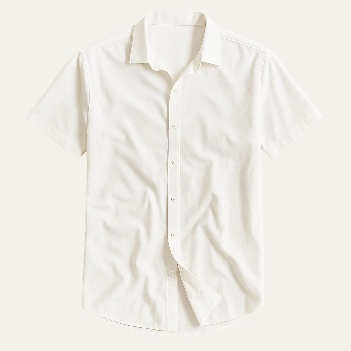 Homme Chemise Manches Courtes col Classique avec Boutons et Ourlet Arrondi