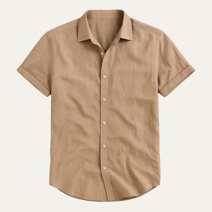 Homme Chemise Manches Courtes col Classique avec Boutons et Ourlet Arrondi