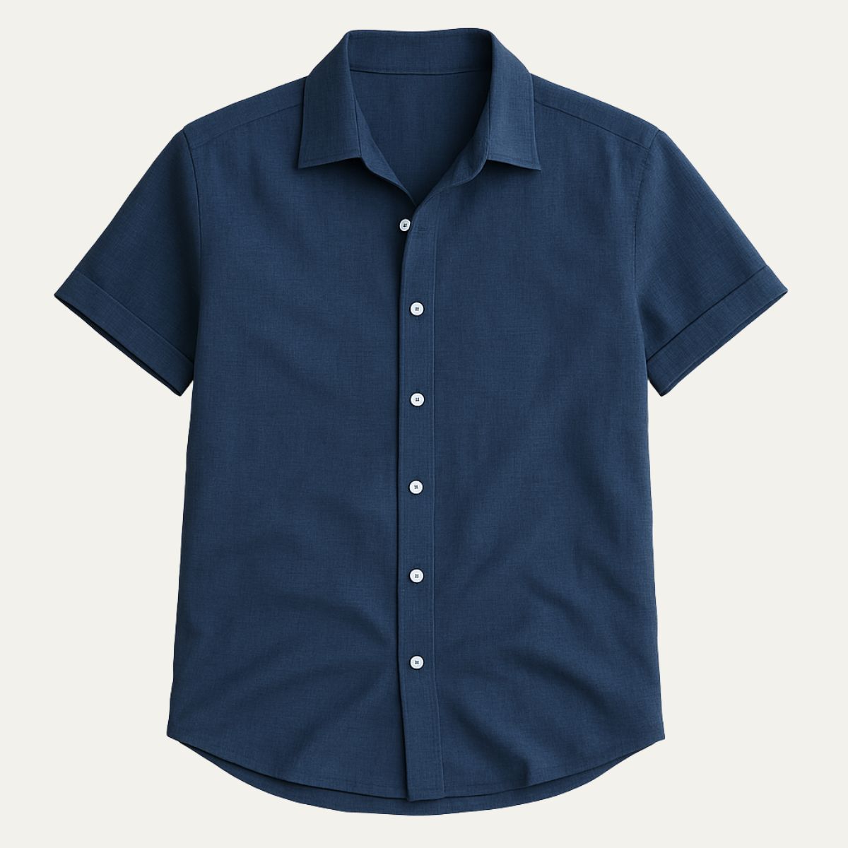 Homme Chemise Manches Courtes col Classique avec Boutons et Ourlet Arrondi