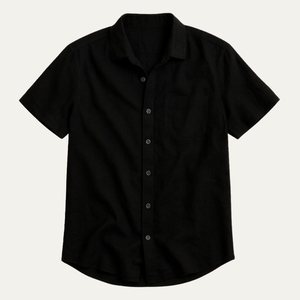 Homme Chemise Manches Courtes col Classique avec Boutons et Ourlet Arrondi