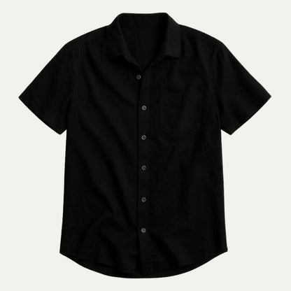 Homme Chemise Manches Courtes col Classique avec Boutons et Ourlet Arrondi