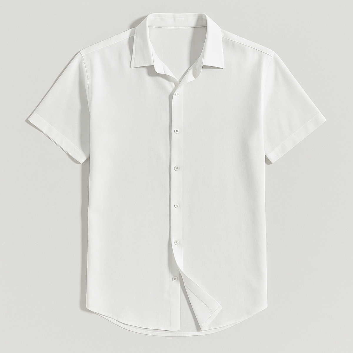 Homme Chemise Manches Courtes col Classique avec Boutons et Ourlet Arrondi