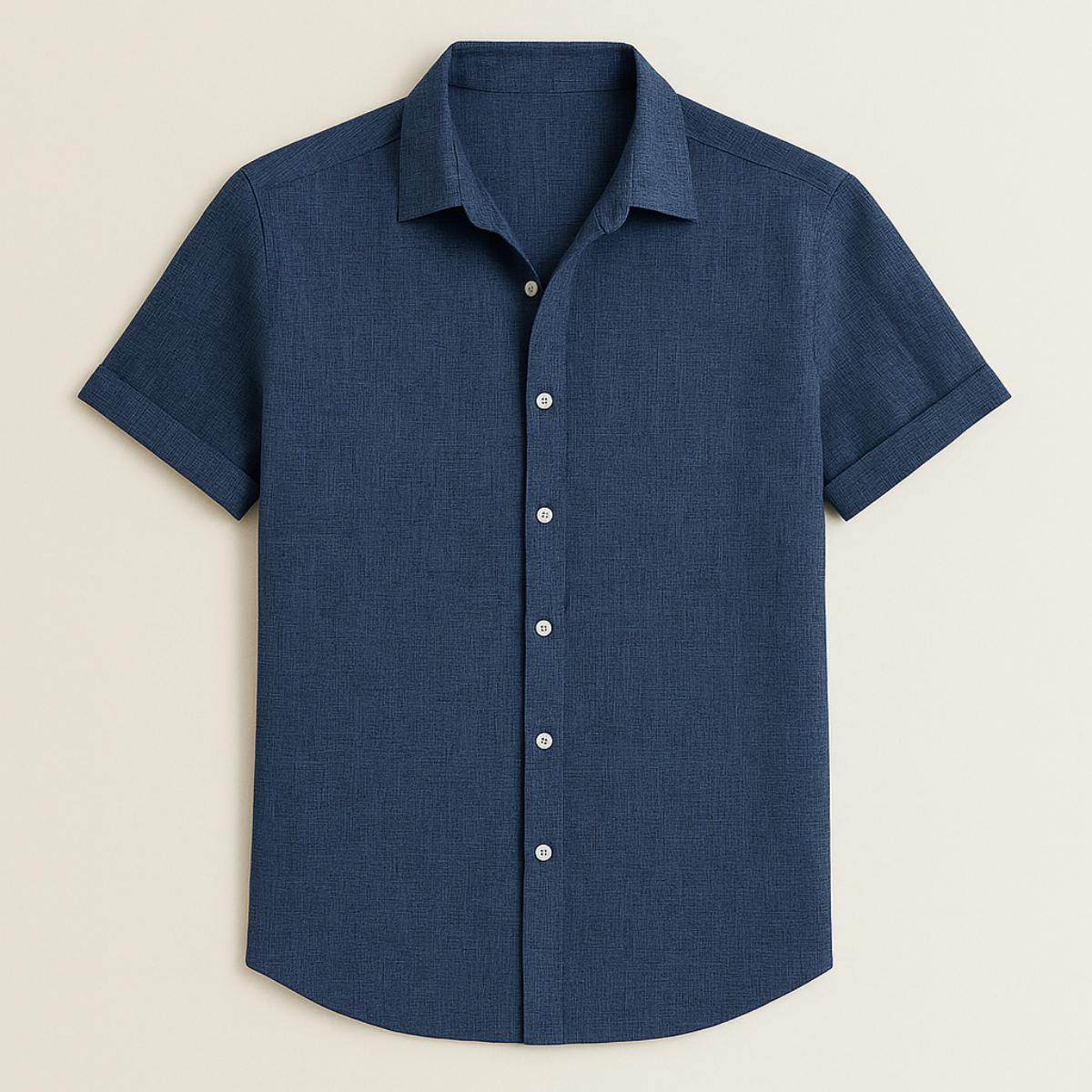 Homme Chemise Manches Courtes col Classique avec Boutons et Ourlet Arrondi