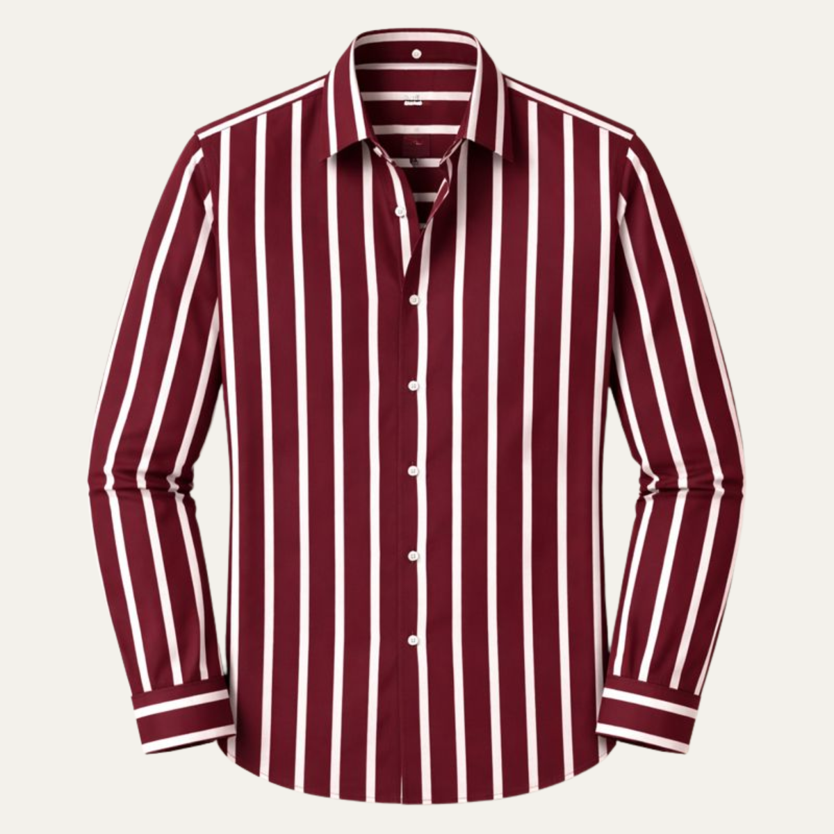 Homme Chemise Manches Longues à Rayures Verticales et Col Classique