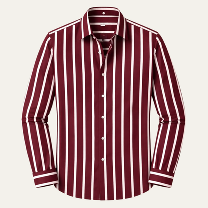 Homme Chemise Manches Longues à Rayures Verticales et Col Classique