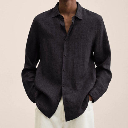 Homme Chemise Manches Longues avec Col Classique et Boutons