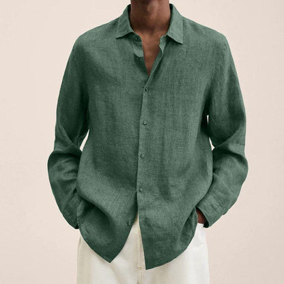 Homme Chemise Manches Longues avec Col Classique et Boutons