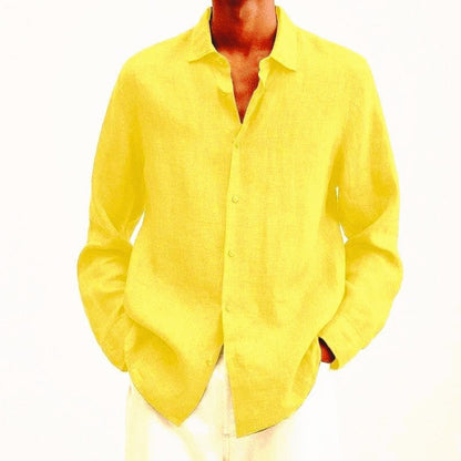 Homme Chemise Manches Longues avec Col Classique et Boutons
