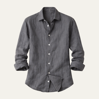 Homme Chemise Manches Longues avec Col Classique et Boutons