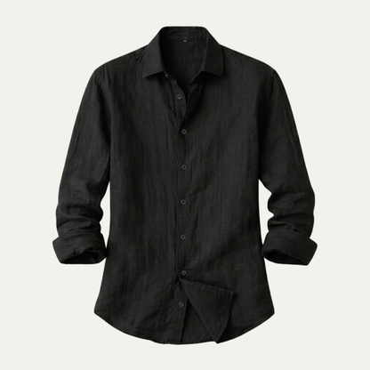 Homme Chemise Manches Longues avec Col Classique et Boutons