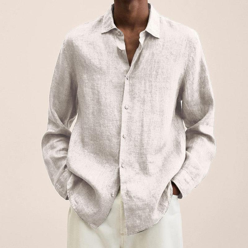 Homme Chemise Manches Longues avec Col Classique et Boutons