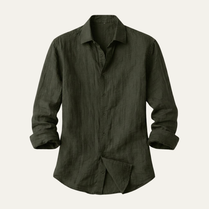 Homme Chemise Manches Longues avec Col Classique et Boutons