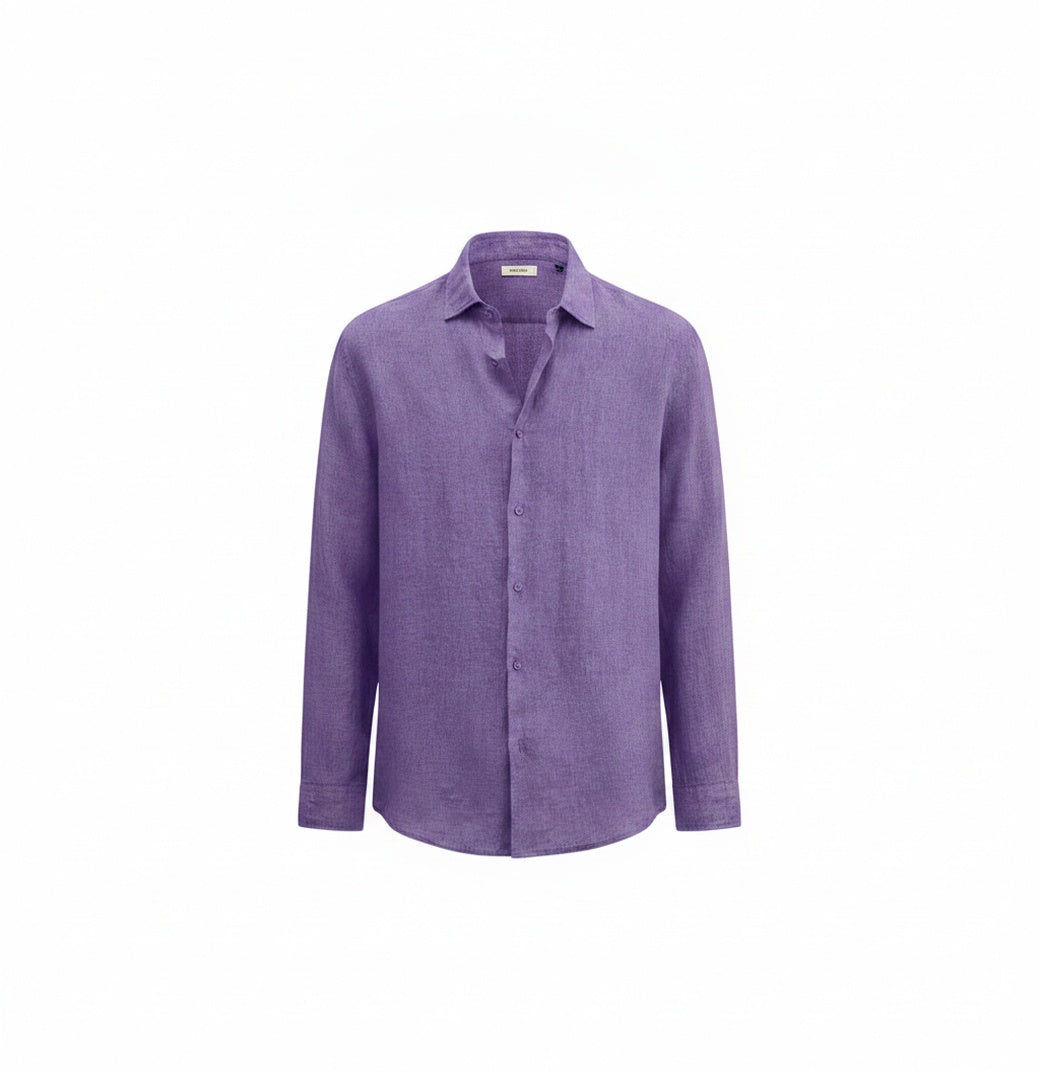 Homme Chemise Manches Longues Col Classique à Boutons Regular Fit