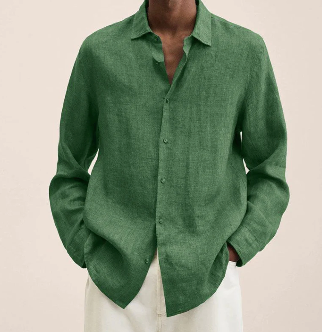 Homme Chemise Manches Longues Col Classique à Boutons Regular Fit