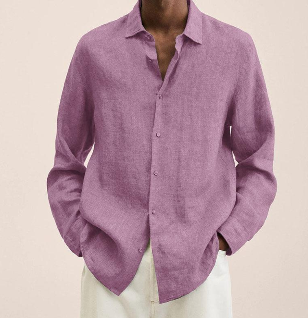 Homme Chemise Manches Longues Col Classique à Boutons Regular Fit